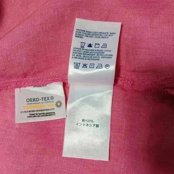 Lands End 💯 Linen 3/4 length  sleeve v neck pull over top. Ladies Size S - Picture 6 of 8